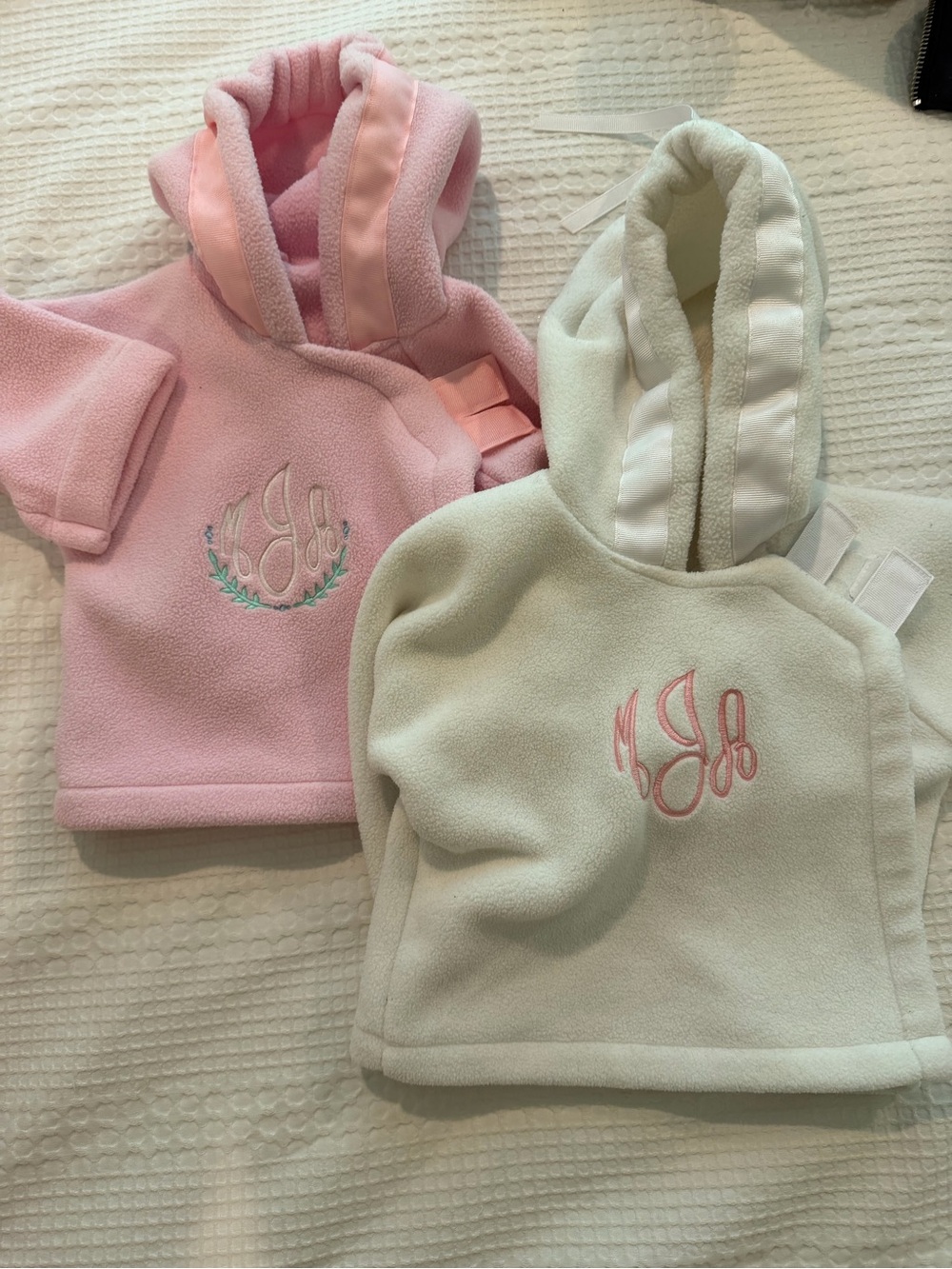 Widgeon Polartec Monogrammed Baby Fleece Bundle – Pink & White NB